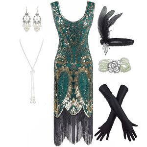 8924 Women's 1920s Flapper Fringe Beaded Great Gatsby Party